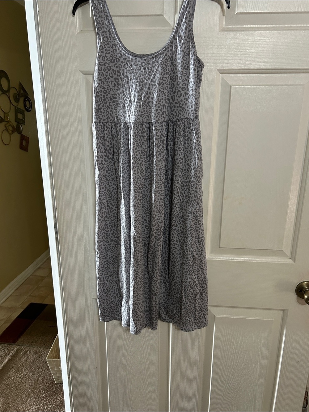 Grey Leopard Print Sleeveless dress